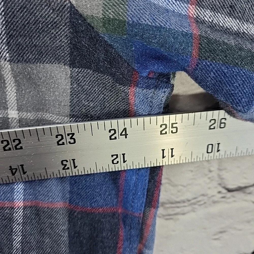 Weatherproof Vintage Flannel Shirt Mens XXL Blue Gray‎ Plaid Button Front